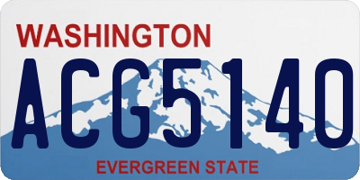 WA license plate ACG5140