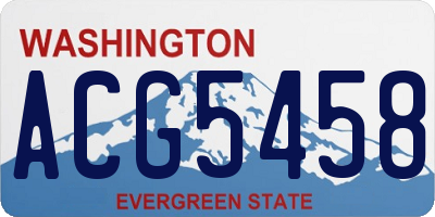 WA license plate ACG5458