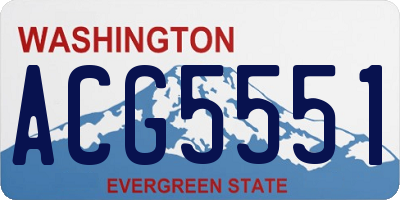 WA license plate ACG5551
