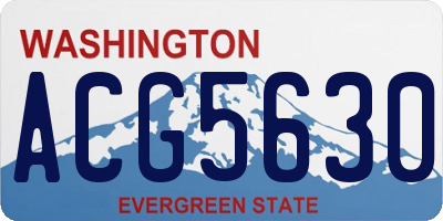WA license plate ACG5630