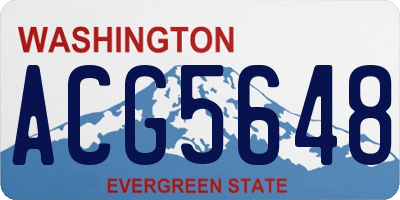 WA license plate ACG5648