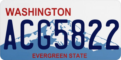 WA license plate ACG5822