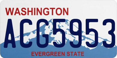 WA license plate ACG5953