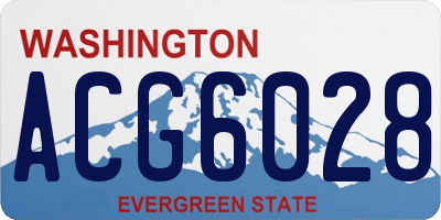 WA license plate ACG6028