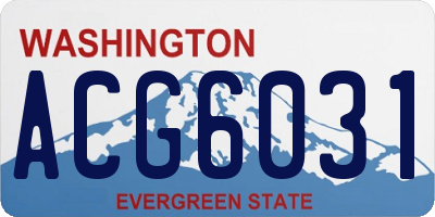 WA license plate ACG6031