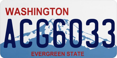 WA license plate ACG6033