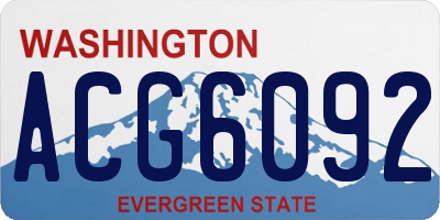 WA license plate ACG6092
