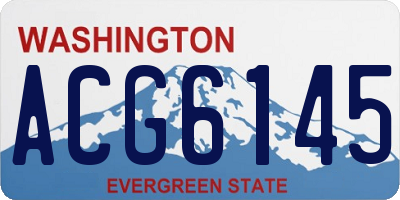 WA license plate ACG6145