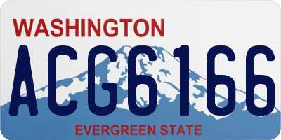 WA license plate ACG6166