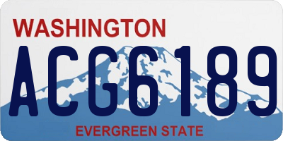 WA license plate ACG6189