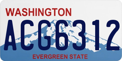 WA license plate ACG6312