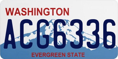 WA license plate ACG6336