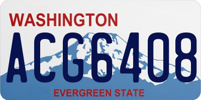 WA license plate ACG6408