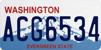 WA license plate ACG6534