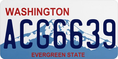 WA license plate ACG6639