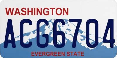 WA license plate ACG6704