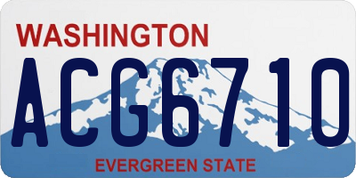 WA license plate ACG6710