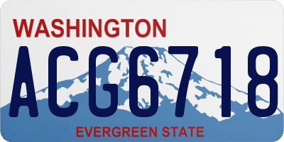 WA license plate ACG6718