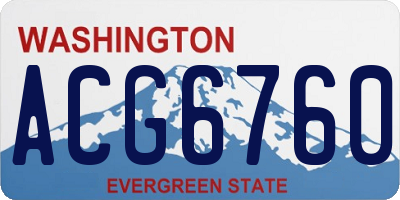 WA license plate ACG6760