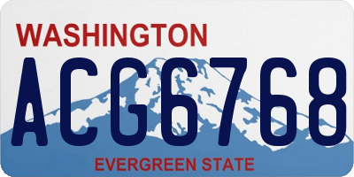 WA license plate ACG6768