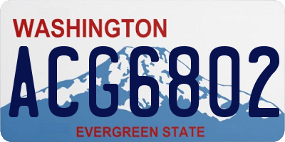 WA license plate ACG6802