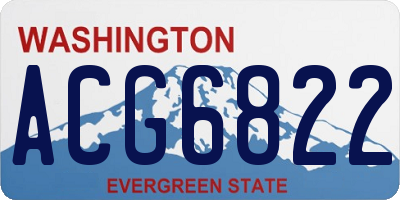 WA license plate ACG6822