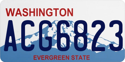 WA license plate ACG6823
