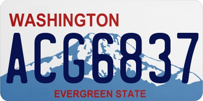 WA license plate ACG6837