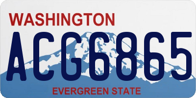 WA license plate ACG6865
