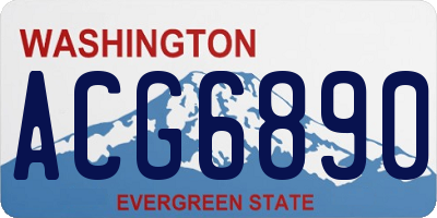WA license plate ACG6890
