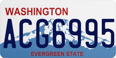 WA license plate ACG6995