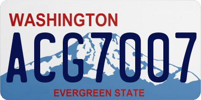 WA license plate ACG7007