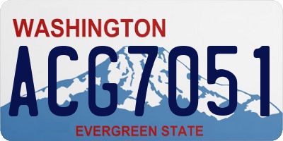 WA license plate ACG7051