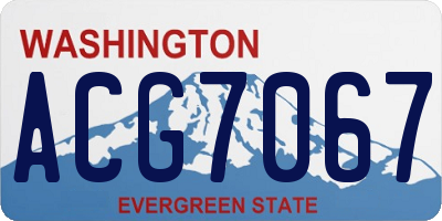 WA license plate ACG7067