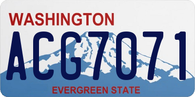 WA license plate ACG7071