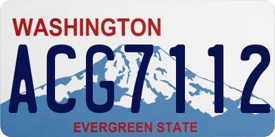 WA license plate ACG7112