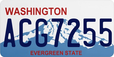 WA license plate ACG7255