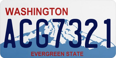 WA license plate ACG7321