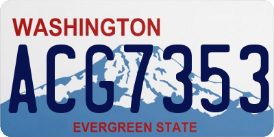 WA license plate ACG7353