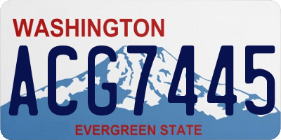 WA license plate ACG7445