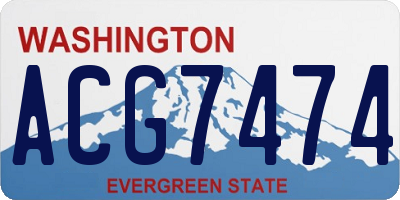 WA license plate ACG7474