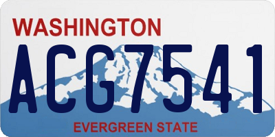 WA license plate ACG7541