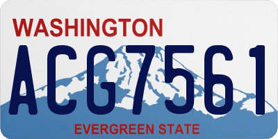 WA license plate ACG7561