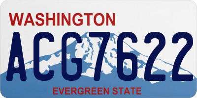 WA license plate ACG7622