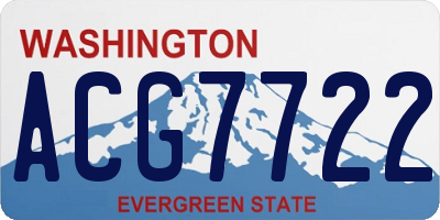 WA license plate ACG7722