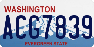 WA license plate ACG7839