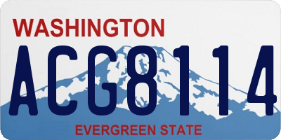 WA license plate ACG8114