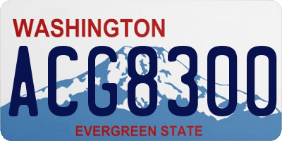 WA license plate ACG8300