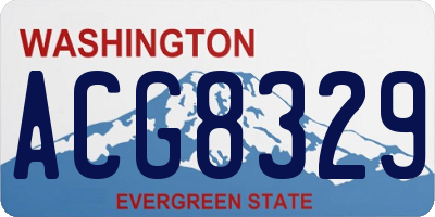 WA license plate ACG8329