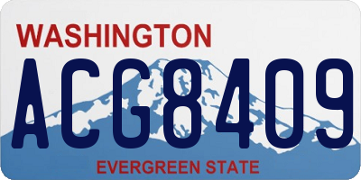 WA license plate ACG8409